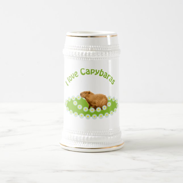 Caneca De Cerveja Eu amo Capybaras (Centro)