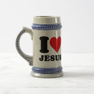 CANECA DE CERVEJA EU AMO JESUS