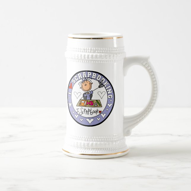 Caneca De Cerveja Eu Amo Scrapbooking (Direita)