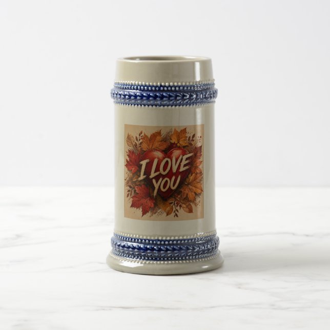 Caneca De Cerveja Eu Amo Você Coração Design (Centro)