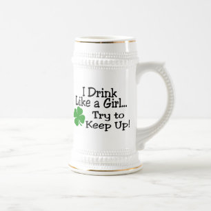 Caneca De Cerveja Eu bebo como uma tentativa da menina para