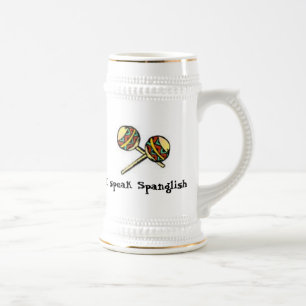 Caneca De Cerveja Eu falo Spanglish
