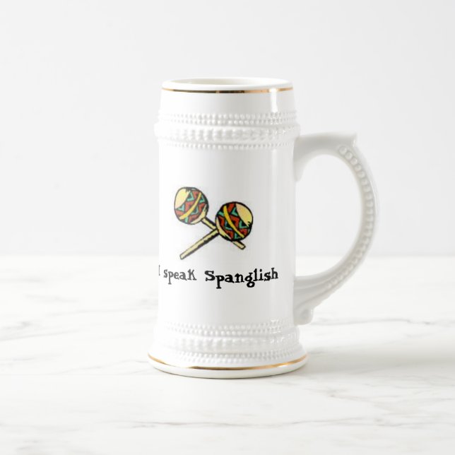 Caneca De Cerveja Eu falo Spanglish (Direita)