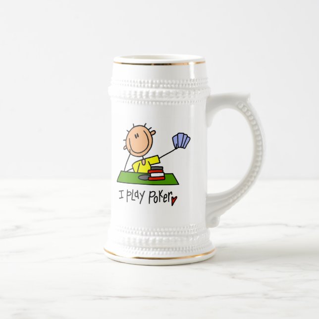 Caneca De Cerveja Eu jogo pôquer (Direita)
