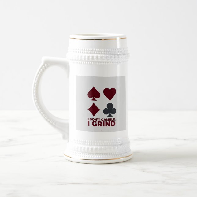 Caneca De Cerveja "Eu Não Aposto. Eu Trabalho Duro": (Esquerda)