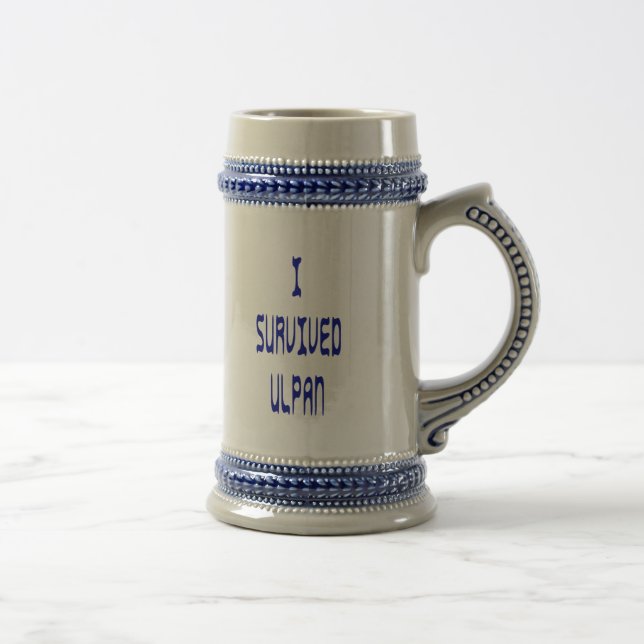 Caneca De Cerveja Eu Sobrevivi ao Ulpan (Direita)
