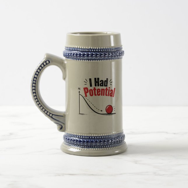 Caneca De Cerveja Eu Tinha Humor de Física Potencial (Esquerda)