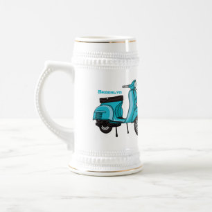 Caneca De Cerveja Exemplo de desenho animado de motocicleta em forma