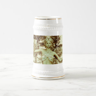Caneca De Cerveja Fada de Gelo Vintage em Floresta de Inverno