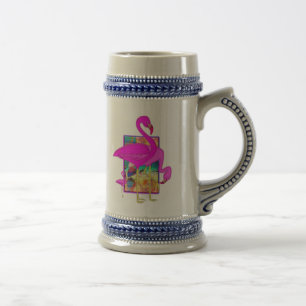 Caneca De Cerveja Família dos flamingos