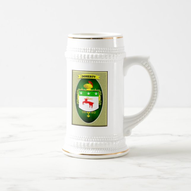 CANECA DE CERVEJA FAMÍLIA IRLANDESA SHIELD/CREST HERÁLDICO DE (Direita)