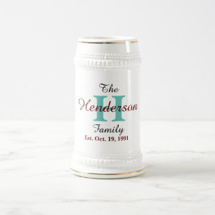 Caneca De Cerveja Família Personalizada Estabelecida - Nome e Inici