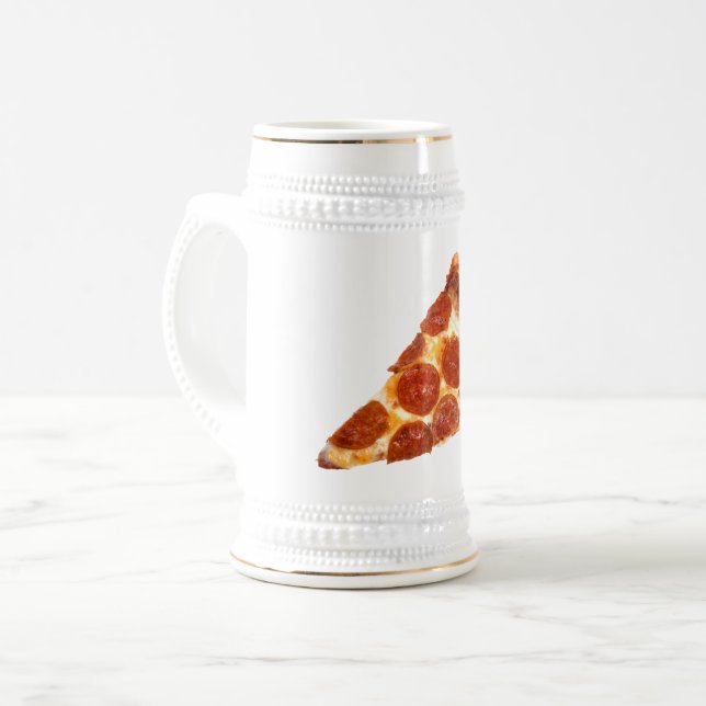 Caneca De Cerveja Fatia de pizza de pepperoni clássica derretida do  (Frente Esquerda)