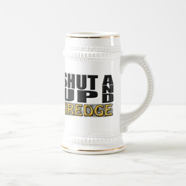 Caneca De Cerveja "FECHADO ACIMA E DRAGA" (draga) (Direita)