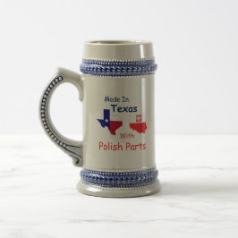 Caneca De Cerveja Feito No Texas Com Peças Poloneses