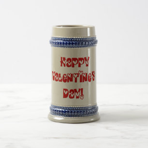 Caneca De Cerveja Feliz dia dos namorados com corações