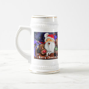 Caneca De Cerveja Feliz Festa de Natal para Papais noeis e Rebeldes 