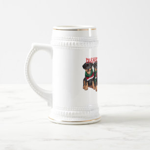 Caneca De Cerveja Feliz Natal Festivo de Cachorrinhos
