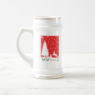 Caneca De Cerveja Feliz Natal Flocos de Neve de inverno