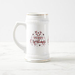 Caneca De Cerveja Feliz Natal Flocos de Neve, Feliz ano novo