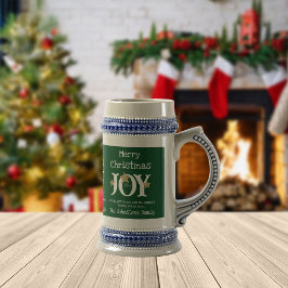 Caneca De Cerveja Feliz Natal Joy Um Presente Para Você Verde Russo