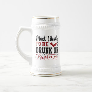 Caneca De Cerveja Feliz Natal, provavelmente bebado de arte