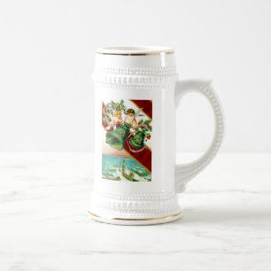 Caneca De Cerveja Feliz Natal, querubs e sinos