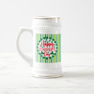 Caneca De Cerveja Feliz Rua do Círculo do Dia de Patrick Design-6350