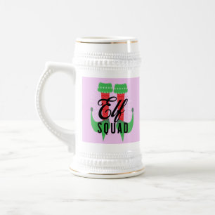 Caneca De Cerveja Feriado de Natal no Quadrado Elf Heels