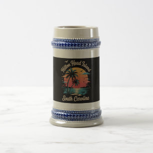 Caneca De Cerveja Férias de Verão Retro Carolina do Sul