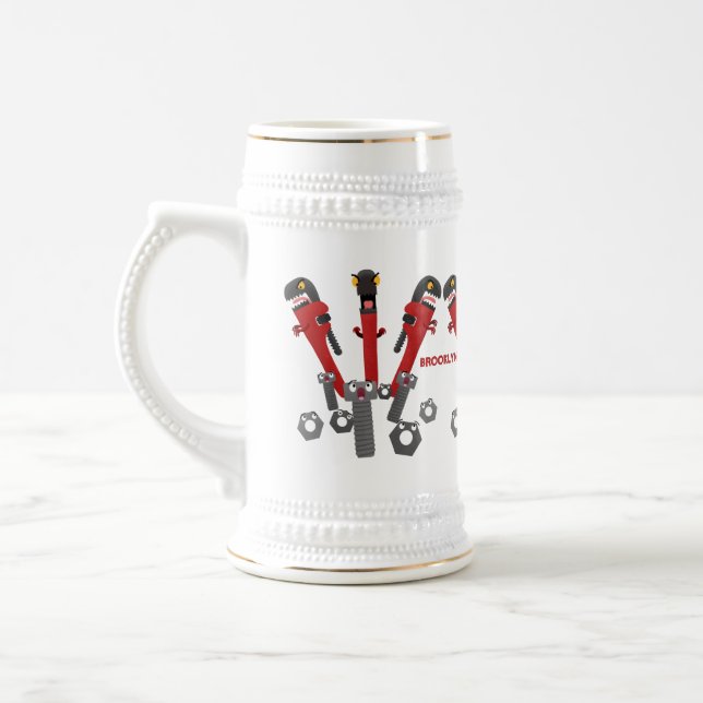Caneca De Cerveja Ferramentas engraçadas de monstro de wrench (Esquerda)