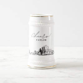 Caneca De Cerveja Festa Bridal Fênix - Presente Skyline Personalizad