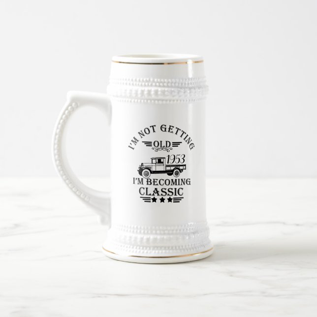 Caneca De Cerveja festa de aniversário personalizada vintage 50ª (Esquerda)