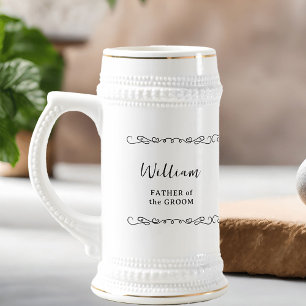 Caneca De Cerveja Festa de Casamento Preto e Branco Caprichosa Doodl