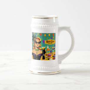 Caneca De Cerveja Festa de Cocktail Retro Mardi Gras dos Anos 50
