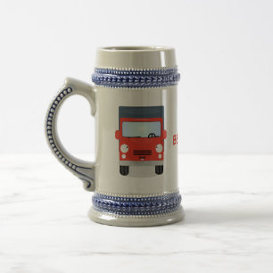 Caneca De Cerveja Figura de desenho animado de caminhão vermelho-bra