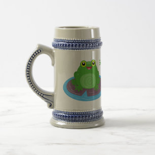 Caneca De Cerveja Figura de desenho animado do sapo verde-bonito