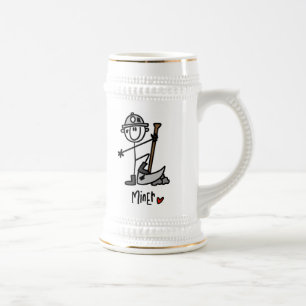 Caneca De Cerveja Figura de Mineiro em Palitinhos