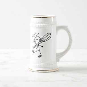 Caneca De Cerveja Figura de Palito de Chef com Batedeira