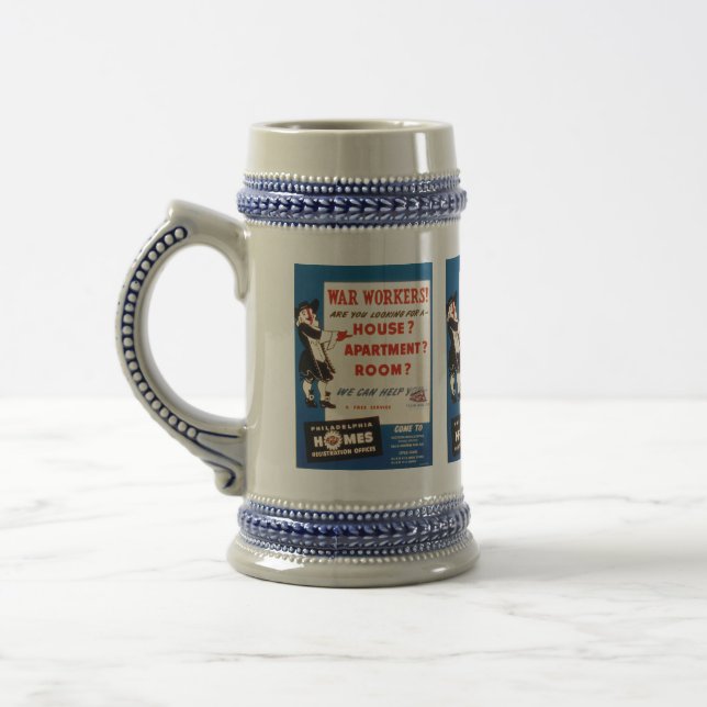 Caneca De Cerveja Filadelphia Pennsylvania ww2 com escassez de habit (Esquerda)