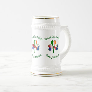 Caneca De Cerveja Filipino Irlandês dos EUA Shamrock Flag Personaliz