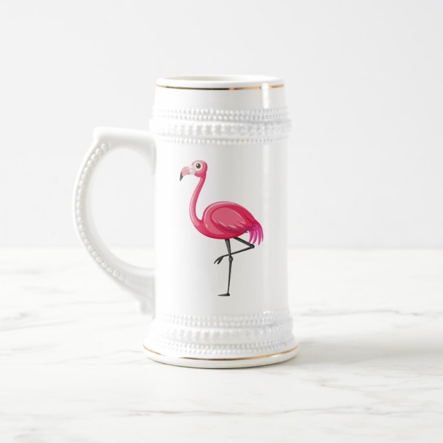 Caneca De Cerveja Flamingo Rosa em Estilo Cartoon (Esquerda)