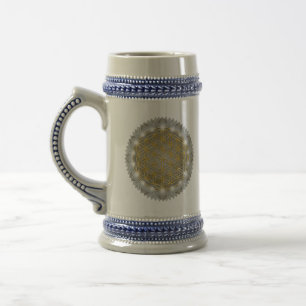 Caneca De Cerveja FLOR DA VIDA - Luz geométrica sagrada 1
