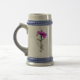Caneca De Cerveja Flor de lírio Rosa Personalizado