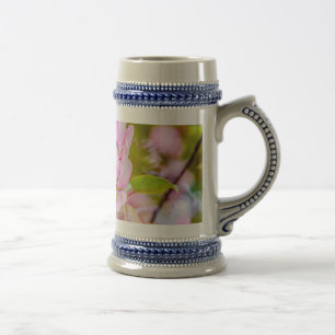 Caneca De Cerveja Flor de Maçã Rosa