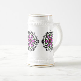 Caneca De Cerveja Floração Floral Rosa