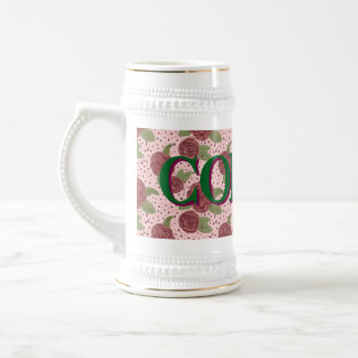 Caneca De Cerveja Floral Coffee Mug - Nome Personalizado