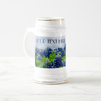 Caneca De Cerveja Flores Azuis Flores do Texas Floral