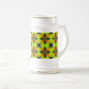 Caneca De Cerveja Flores de Artdeco no Estilo Retroativo