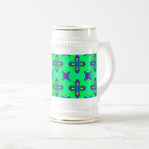 Caneca De Cerveja Flores de Artdeco no Estilo Retroativo